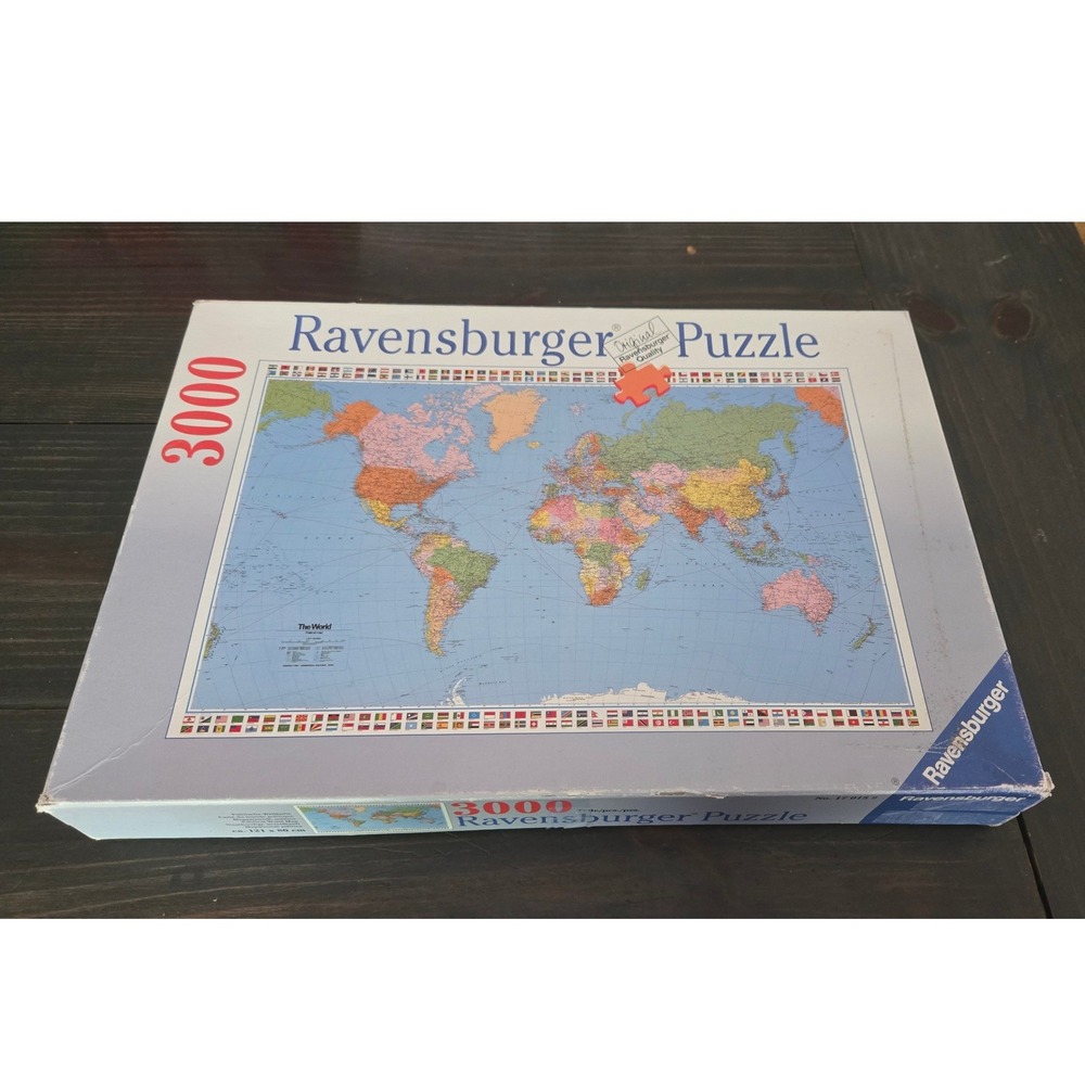 Ravensburger 3000 Piece World Map Jigsaw Puzzle 170159 Political Map Flags
